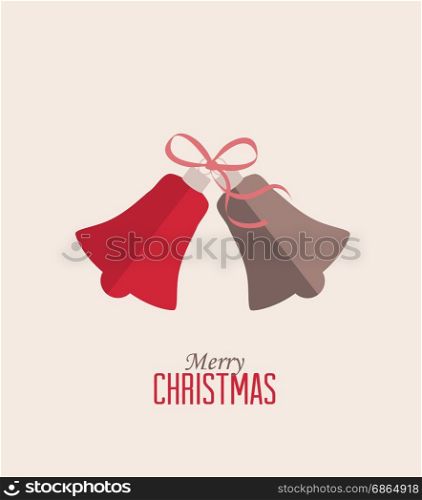 Retro decorative Christmas bells, vector Christmas card