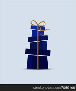 Retro decorative Christmas presents, vector Christmas card. Decorative Christmas presents