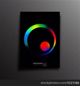 Retro design poster with colorful gradient circle for flyer, brochure cover, vintage typography, background or other printing products. Vector illustration.. Retro design poster with colorful gradient circle for flyer, brochure cover, vintage typography, background or other printing products. Vector illustration