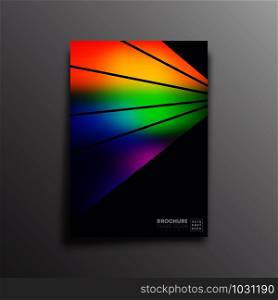 Retro design poster with colorful gradient rays for flyer, brochure cover, vintage typography, background or other printing products. Vector illustration.. Retro design poster with colorful gradient rays for flyer, brochure cover, vintage typography, background or other printing products. Vector illustration