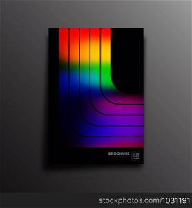 Retro design poster with colorful gradient stripes for flyer, brochure cover, vintage typography, background or other printing products. Vector illustration.. Retro design poster with colorful gradient stripes for flyer, brochure cover, vintage typography, background or other printing products. Vector illustration