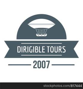 Retro dirigible logo. Simple illustration of retro dirigible vector logo for web. Retro dirigible logo, simple gray style