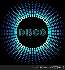 Retro disco background with soundwave frame. Retro disco background with blue soundwave frame vector illustration