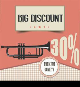 retro discount poster, illustration in vector format
