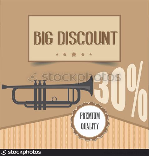 retro discount poster, illustration in vector format