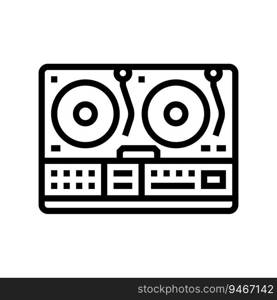 retro dj turntable retro music line icon vector. retro dj turntable retro music sign. isolated contour symbol black illustration. retro dj turntable retro music line icon vector illustration