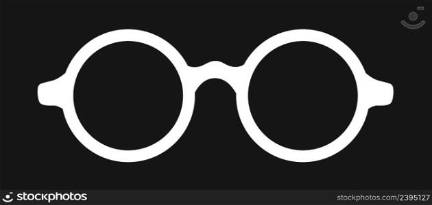 Retro eye glasses icon isolated on black. Vector illustration. Retro eye glasses icon isolated on black. Vector