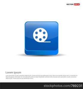 Retro film icon - 3d Blue Button.