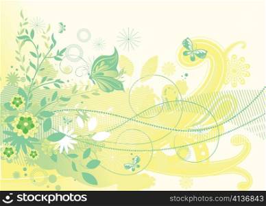 retro floral background vector illustration
