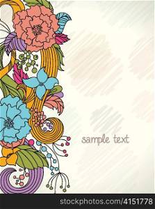 retro floral background vector illustration