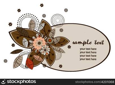 retro floral frame vector illustration