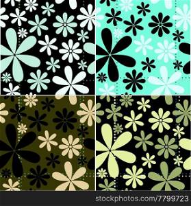 Retro Floral Pattern Set