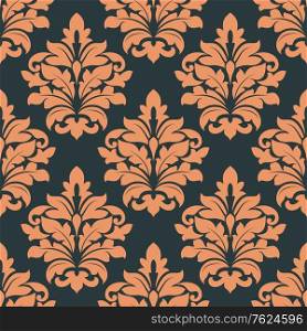 Retro floral seamless pattern in damask style for background or textile design