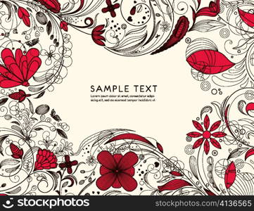 retro floral vector illustration