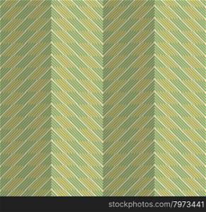 Retro fold green striped chevron.Abstract geometrical ornament. Pattern with effect of folded paper with realistic shadow. Vintage colored simple shapes on textured background.