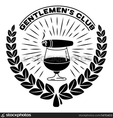 Retro gentleman club logo. Simple illustration of retro gentleman club vector logo for web design isolated on white background. Retro gentleman club logo, simple style