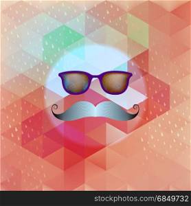 Retro glasses with reflection, Geometric shapes and rain. And also includes EPS 10 vector