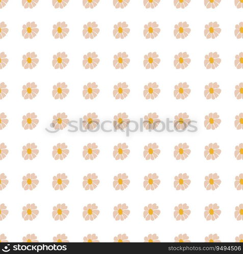 Retro groovy flowers seamless pattern. Vintage floral background. Abstract stylized botanical wallpaper. Design for fabric, textile print, wrapping paper, fashion, interior, cover, illustration. Retro groovy flowers seamless pattern. Vintage floral background. Abstract stylized botanical wallpaper