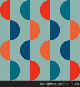 Retro groovy seamless pattern with semicircle in the style of the 70s and 60s. Vector illustration. Vintage retro seamless geometric pattern in the style of the 70s and 60s.