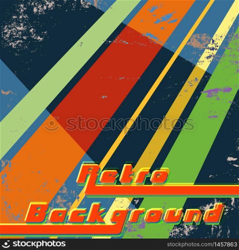 Retro grunge texture design background with vintage colored stripes. Vector illustration.. Retro grunge texture design background with vintage colored stripes. Vector illustration