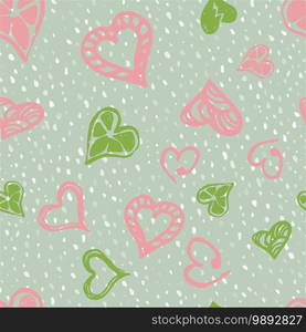 Retro hand-drawn sketches seamless background with hearts for valentines and wedding day. Vector illustrations. Retro hand-drawn sketches seamless background with hearts for valentines and wedding day