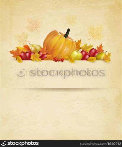 Retro Happy Thanksgiving Background. Vector.