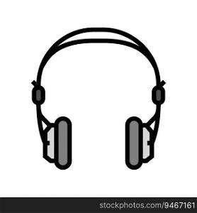 retro headphones color icon vector. retro headphones sign. isolated symbol illustration. retro headphones color icon vector illustration