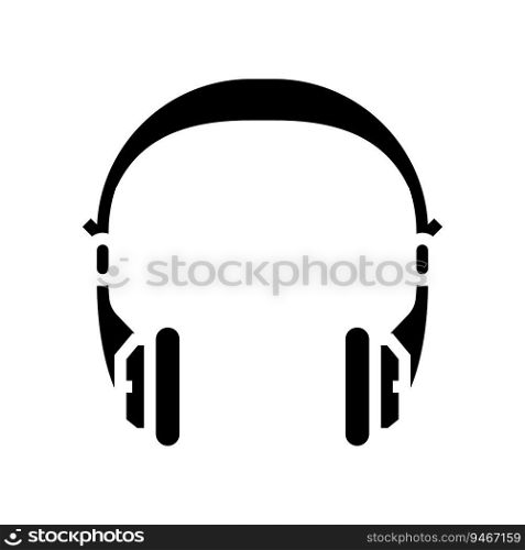 retro headphones glyph icon vector. retro headphones sign. isolated symbol illustration. retro headphones glyph icon vector illustration