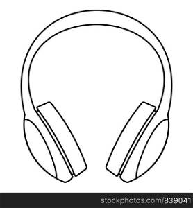 Retro headphones icon. Outline illustration of retro headphones vector icon for web design isolated on white background. Retro headphones icon, outline style