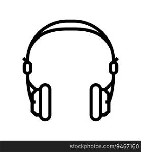 retro headphones line icon vector. retro headphones sign. isolated contour symbol black illustration. retro headphones line icon vector illustration