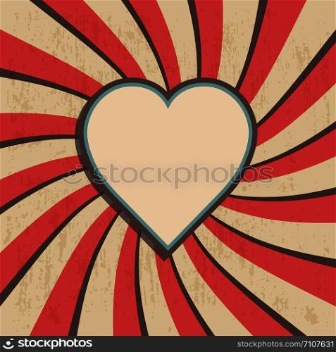 retro heart with old background, valentine