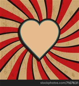retro heart with old background, valentine