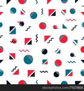 retro hipster geometric semless pattern, isolated on white background