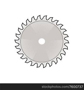 Retro icon style illustration of a circular saw blade on isolated white background.. Circular Saw Blade Icon Retro