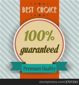 retro illustration of a best choice message, vector format