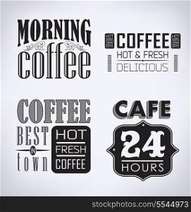 Retro illustration /Typography, coffee shop, cafe, menu design, calligraphic