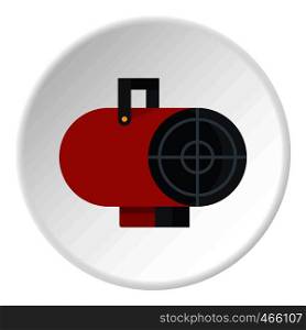 Retro iron central heating battery icon in flat circle isolated on white vector illustration for web. Retro iron central heating battery icon circle