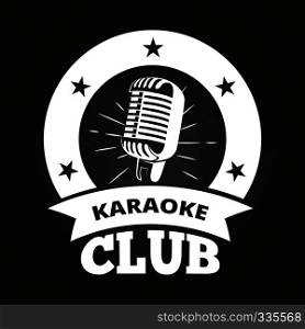Retro karaoke club label white on chalkboard design. Vector illustration. Retro karaoke club label