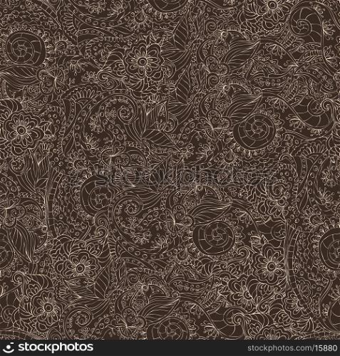 Retro lacework ornamental seamless pattern on dark background vector illustration
