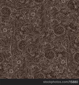 Retro lacework ornamental seamless pattern on dark background vector illustration