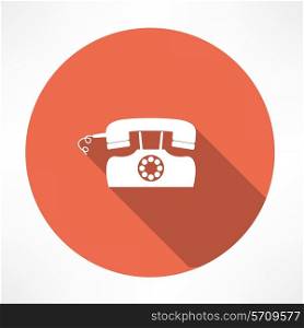 retro landline phone icon. Flat modern style vector illustration