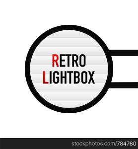 Retro lightbox billboard vintage frame. Lightbox with customizable design. Classic banner for your projects or advertising. Vector stock illustration.