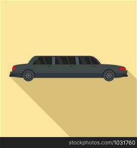 Retro limousine icon. Flat illustration of retro limousine vector icon for web design. Retro limousine icon, flat style