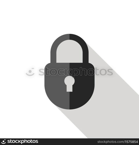 Retro lock vector icon. Concept flat lock
