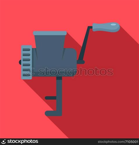 Retro meat grinder icon. Flat illustration of retro meat grinder vector icon for web design. Retro meat grinder icon, flat style