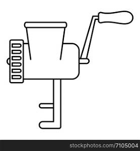 Retro meat grinder icon. Outline retro meat grinder vector icon for web design isolated on white background. Retro meat grinder icon, outline style