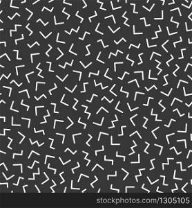 Retro memphis geometric line shapes seamless patterns. Hipster fashion 80-90s. Abstract jumble textures. Black and white. Triangle. Memphis style for printing, website, fabric, poster, cards. Retro memphis geometric line shapes seamless patterns. Hipster fashion 80-90s. Abstract jumble textures. Black and white. Triangle. Memphis style for printing, website, fabric design, poster, cards