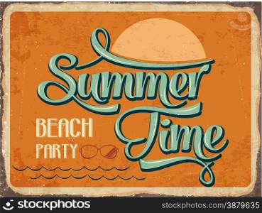 "Retro metal sign "Summer time", eps10 vector format"