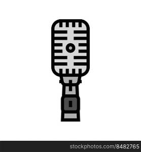 retro mic microphone color icon vector. retro mic microphone sign. isolated symbol illustration. retro mic microphone color icon vector illustration