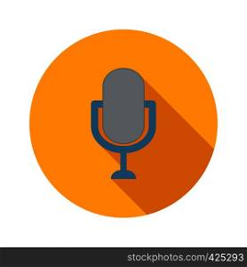 Retro microphone flat icon on a white background. Retro microphone flat icon